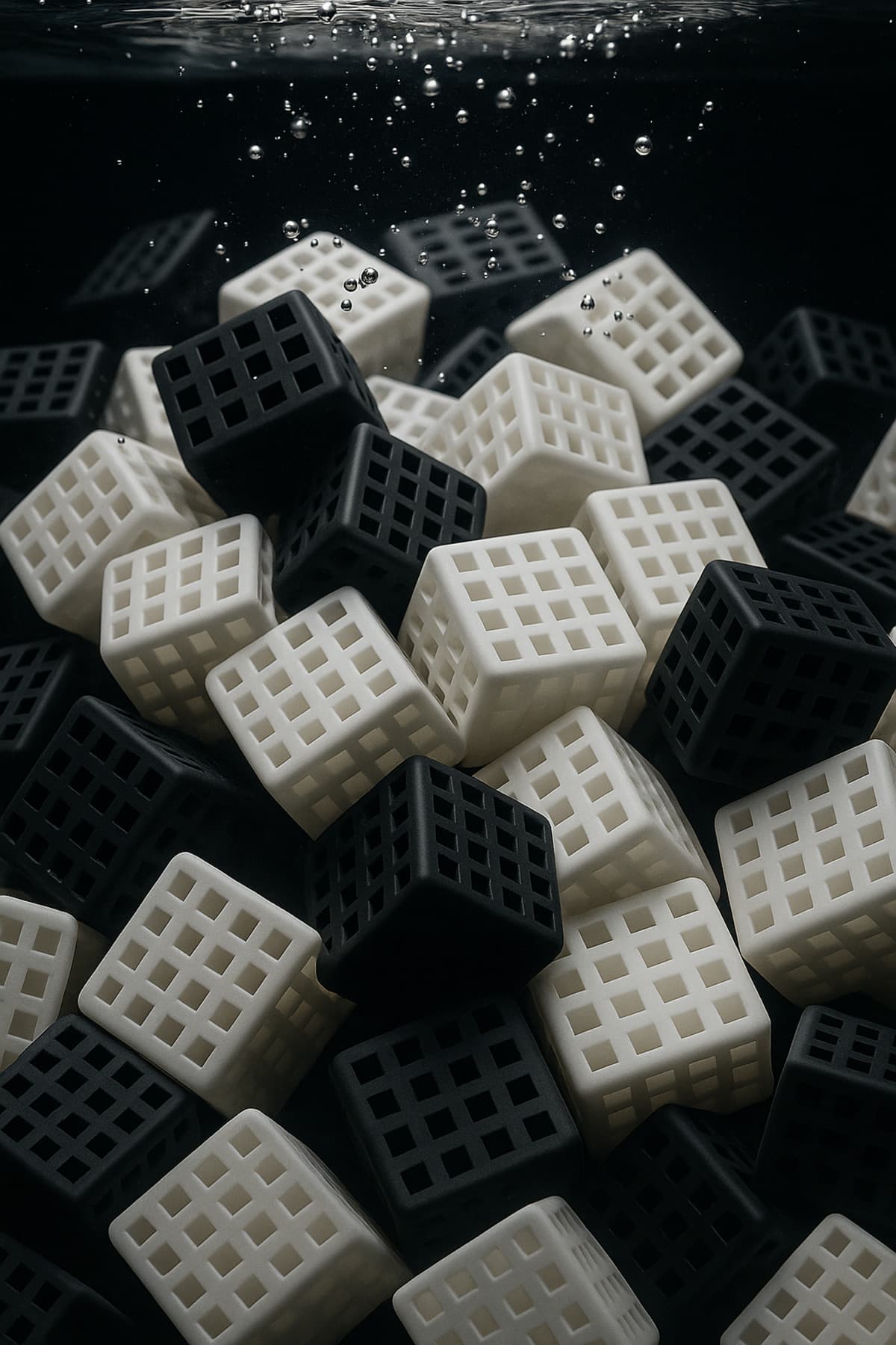 Premium Bio Ball Küp - 50 Adet Biyolojik Akvaryum Filtre Malzemesi