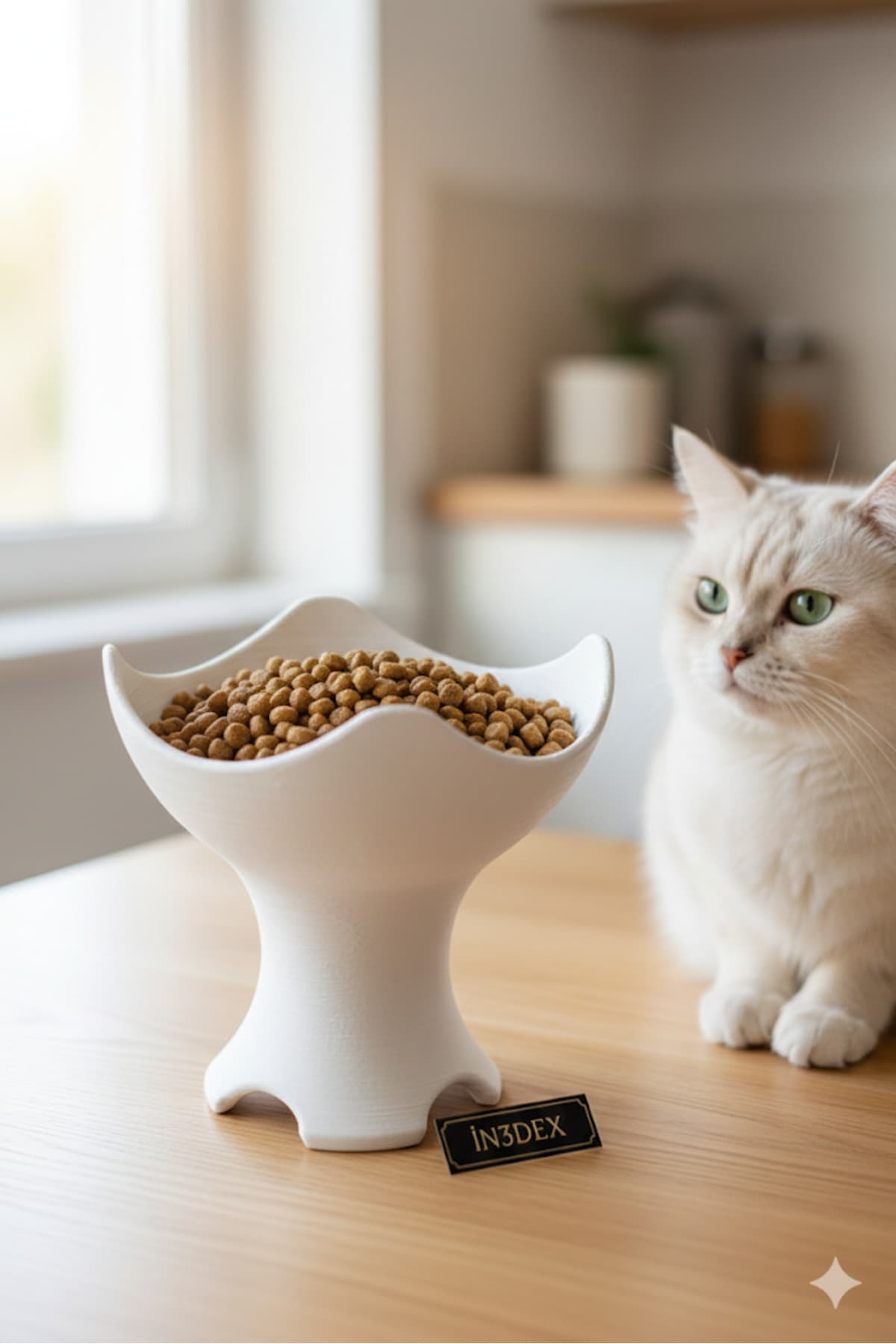 Premium Beyaz Mama Kabı - Ergonomik, Kaymaz Tabanlı, Kolay Temizlenen Kedi Köpek Ürünü