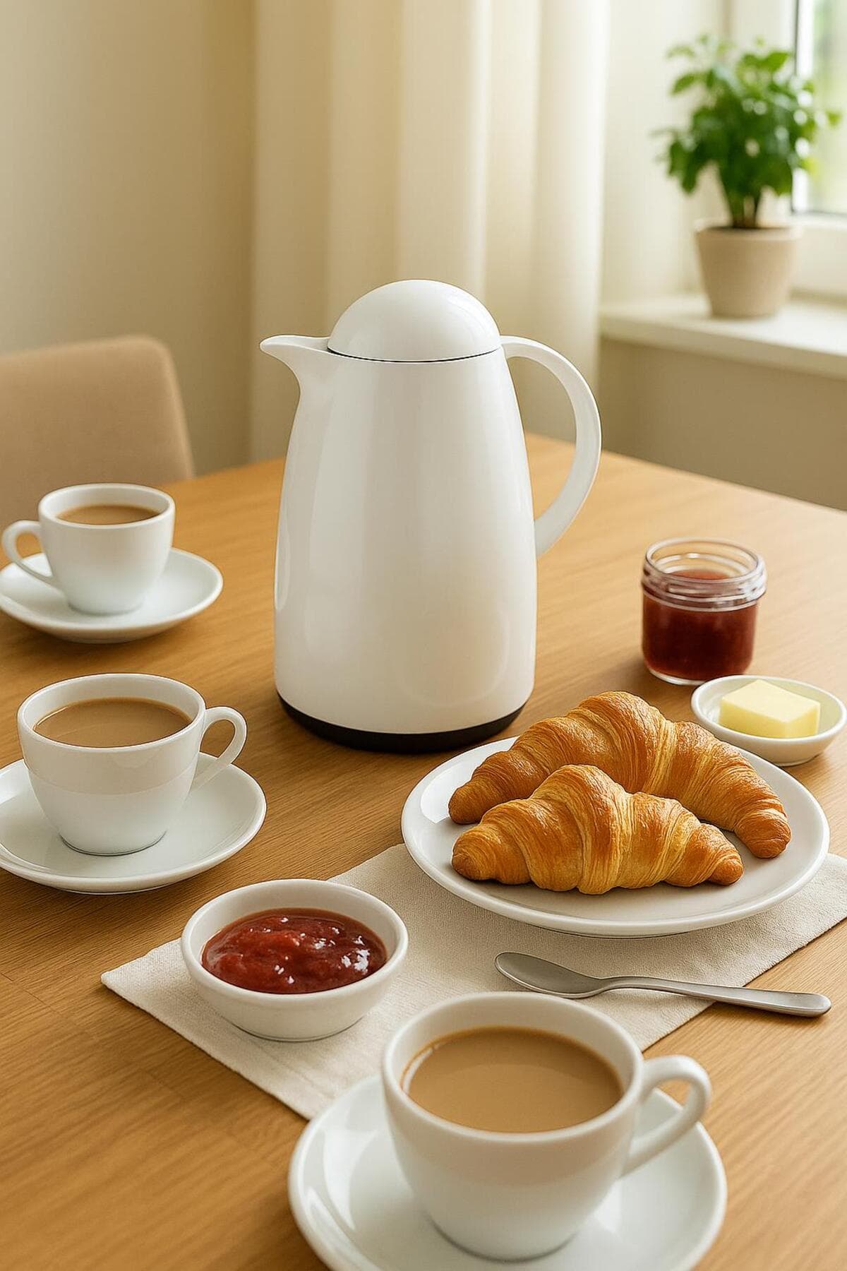 Soft Beyaz 1 Lt Sürahi Termos, 12 Saat Sıcak 24 Saat Soğuk A-7011