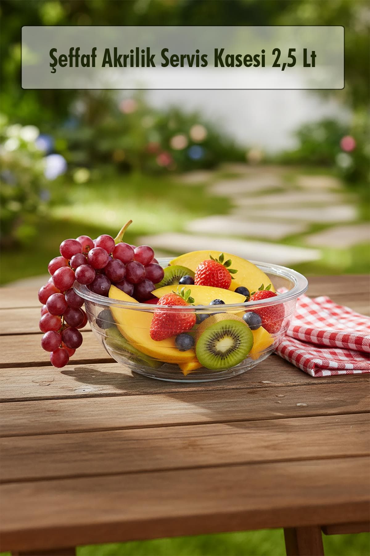 Şeffaf Akrilik Salata Kasesi 2,5 Lt – Servis ve Karıştırma Kabı A-1103