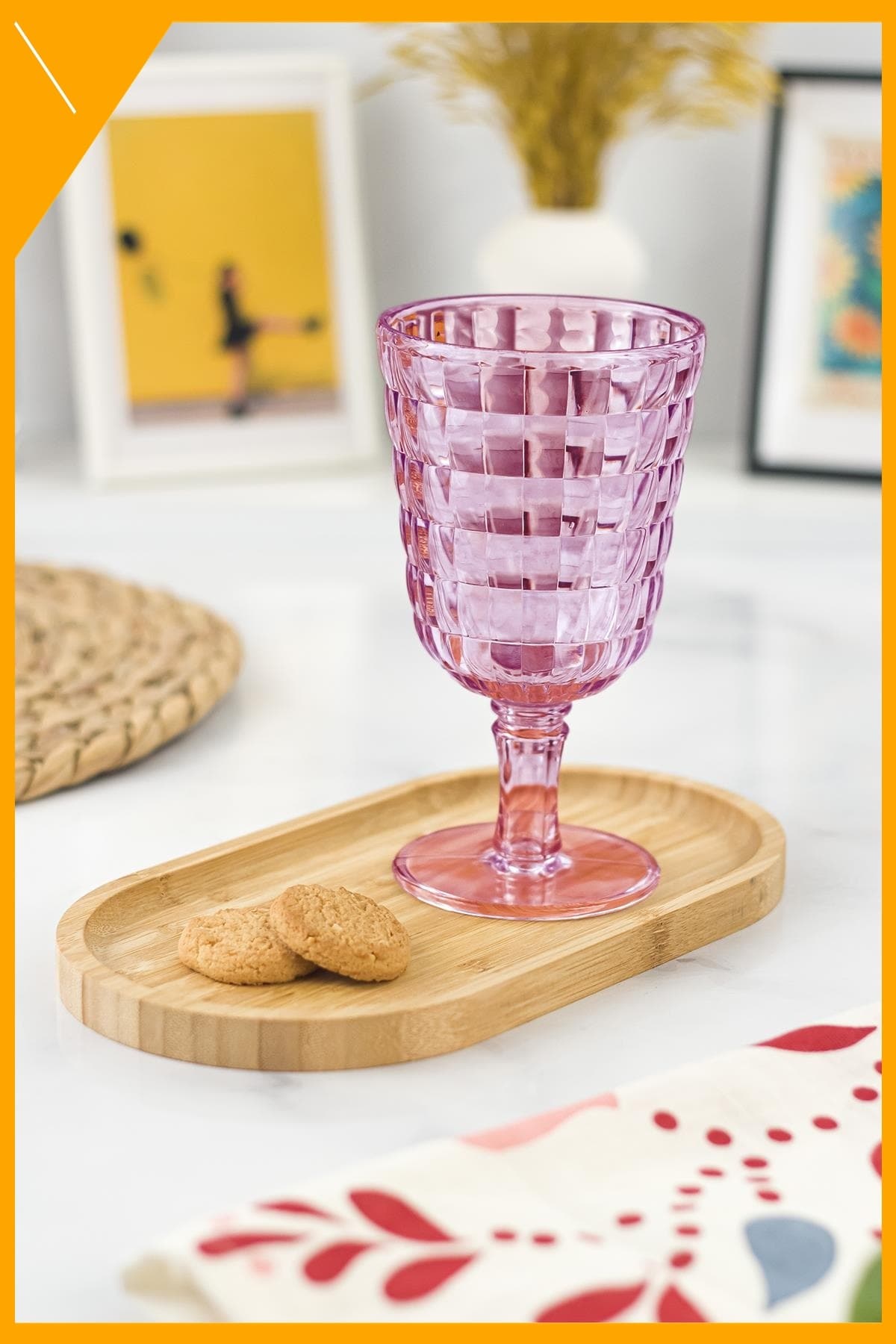 Allegra Mürdüm Kırılmaz Akrilik Kadeh 450 ml Cam Görünümlü Şık Bardak