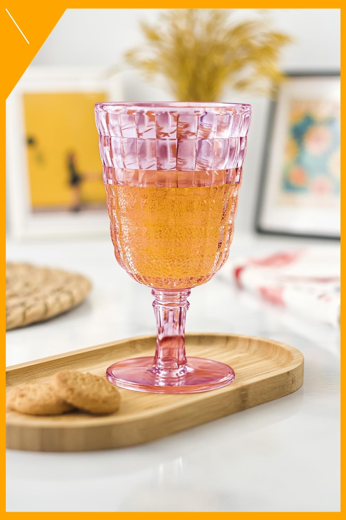 Allegra Mürdüm 6'lı Kırılmaz Akrilik Kadeh Seti - Cam Görünümlü 450 ml Şık Sunum