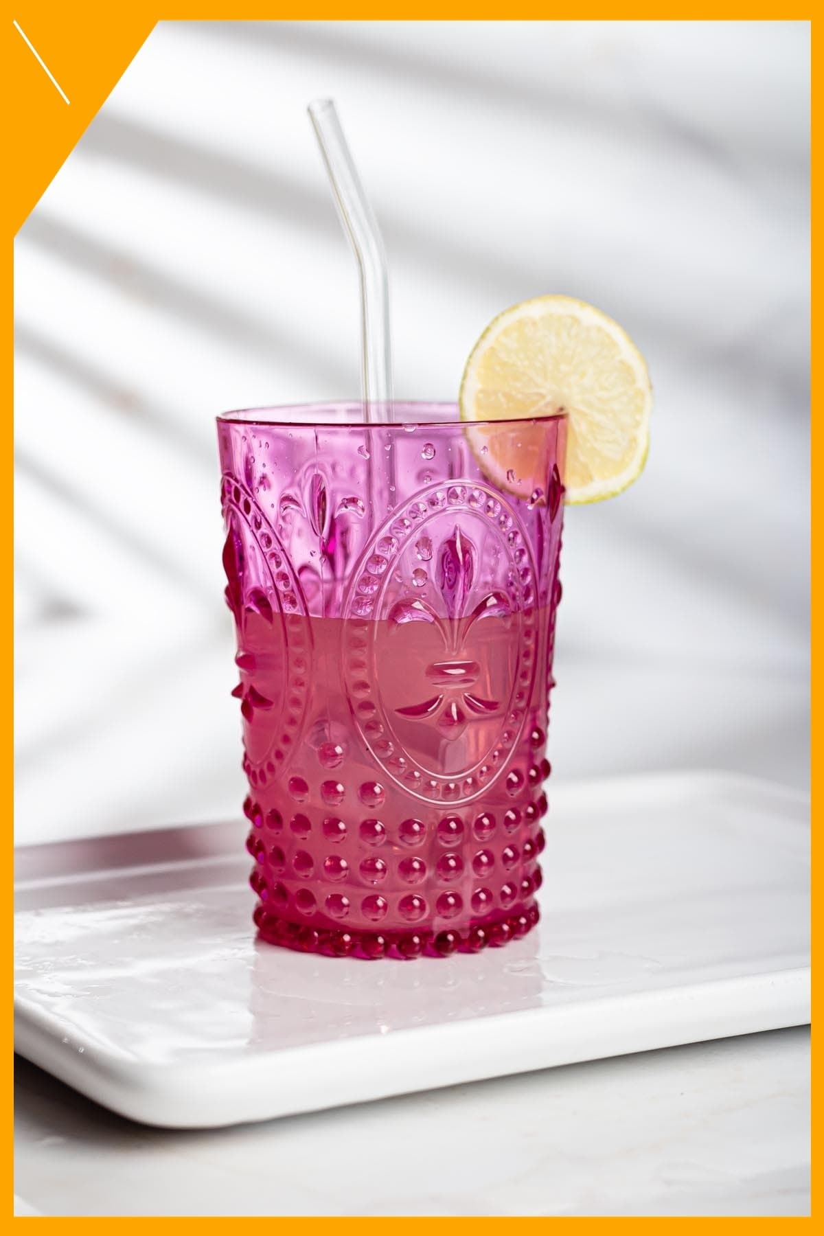 Pembe Akrilik Kırılmaz 400 ml Meşrubat Bardağı