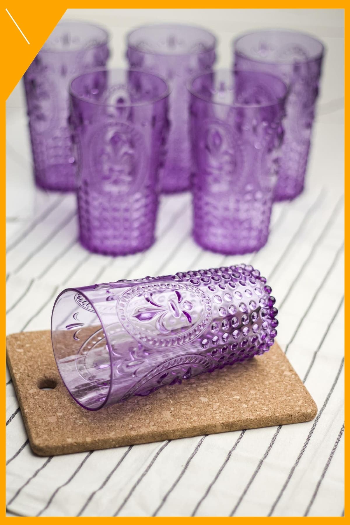 Mor Akrilik Kırılmaz 6'lı Su Bardağı Seti 750 ml – Şık ve Dayanıklı