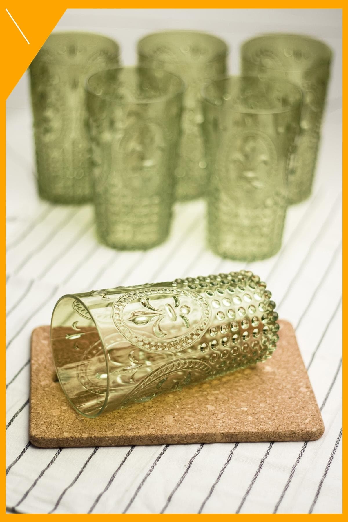 Koyu Yeşil Akrilik 6'lı Kırılmaz Meşrubat Bardağı Seti 750 ml