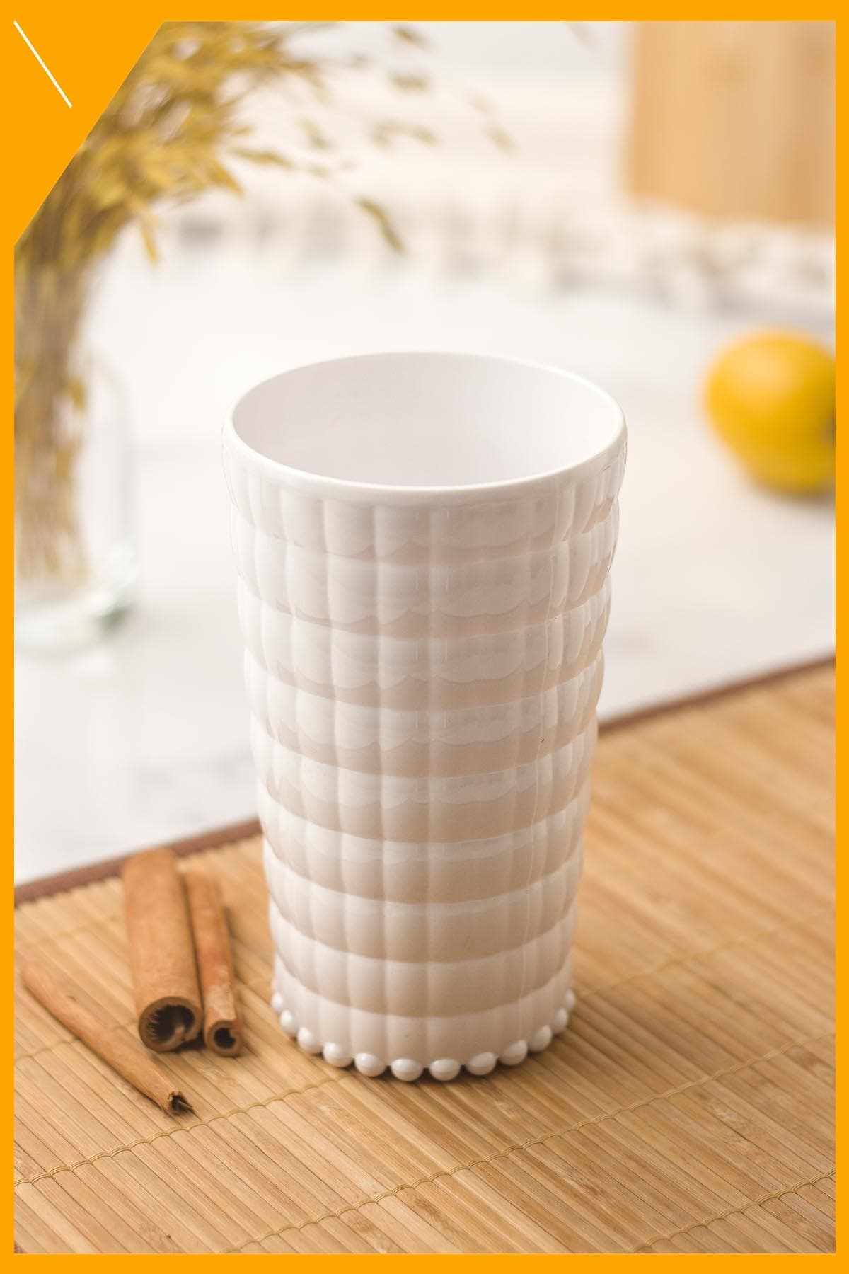 Allegra Beyaz 6'lı Kırılmaz Akrilik Bardak Seti 750 ml Büyük Boy