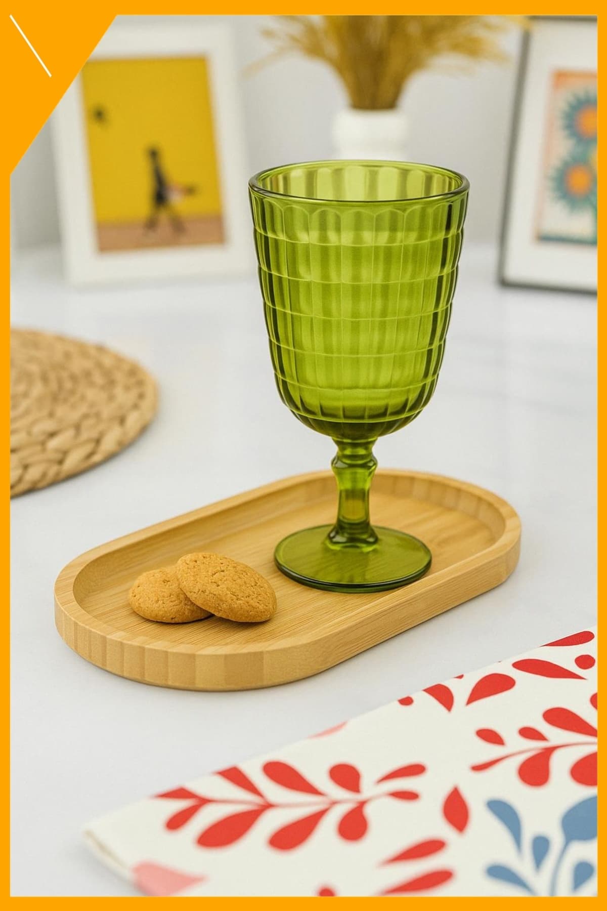 Allegra Koyu Yeşil Kırılmaz Akrilik Kadeh 450 ml Cam Görünümlü