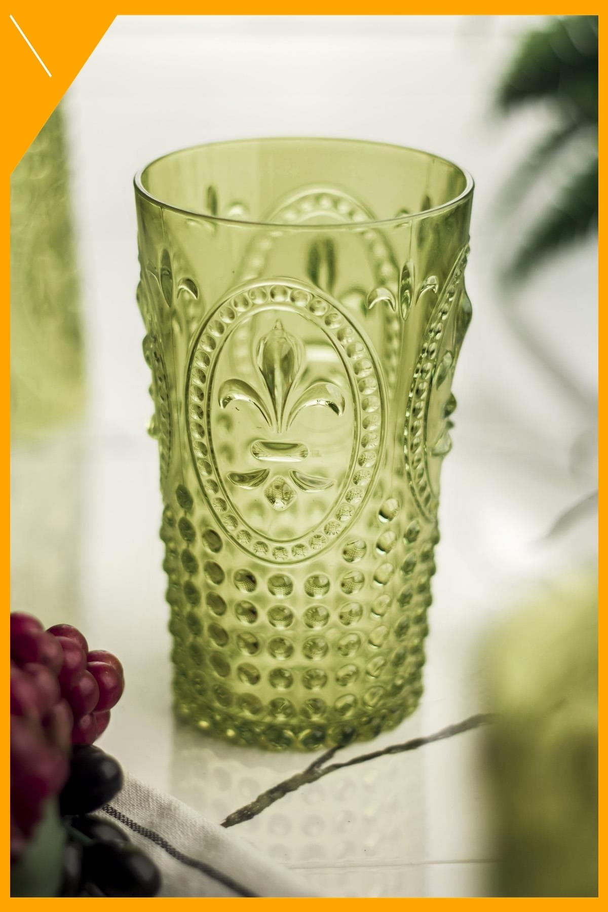 Kırılmaz Akrilik Koyu Yeşil Uzun Bardak 750 ml