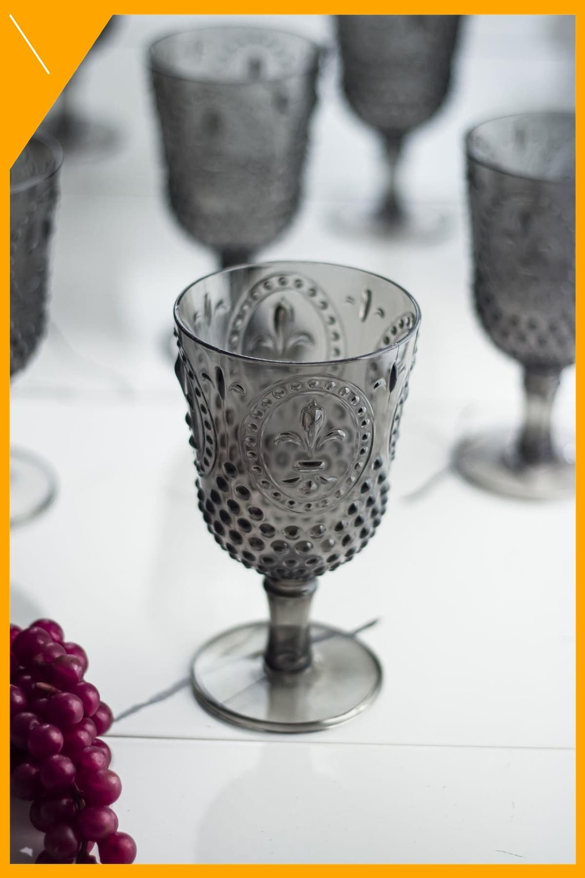 Füme Rengi Kırılmaz Akrilik Kadeh 450 ml | Su ve Kahve Bardağı