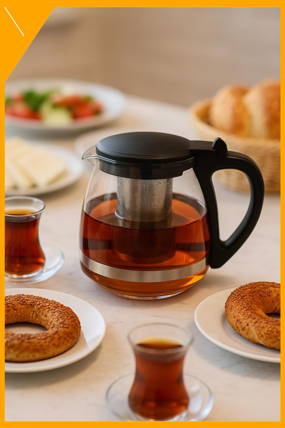 Isıya Dayanıklı 700 ml Cam Demlik Bitki ve Siyah Çay Demliği