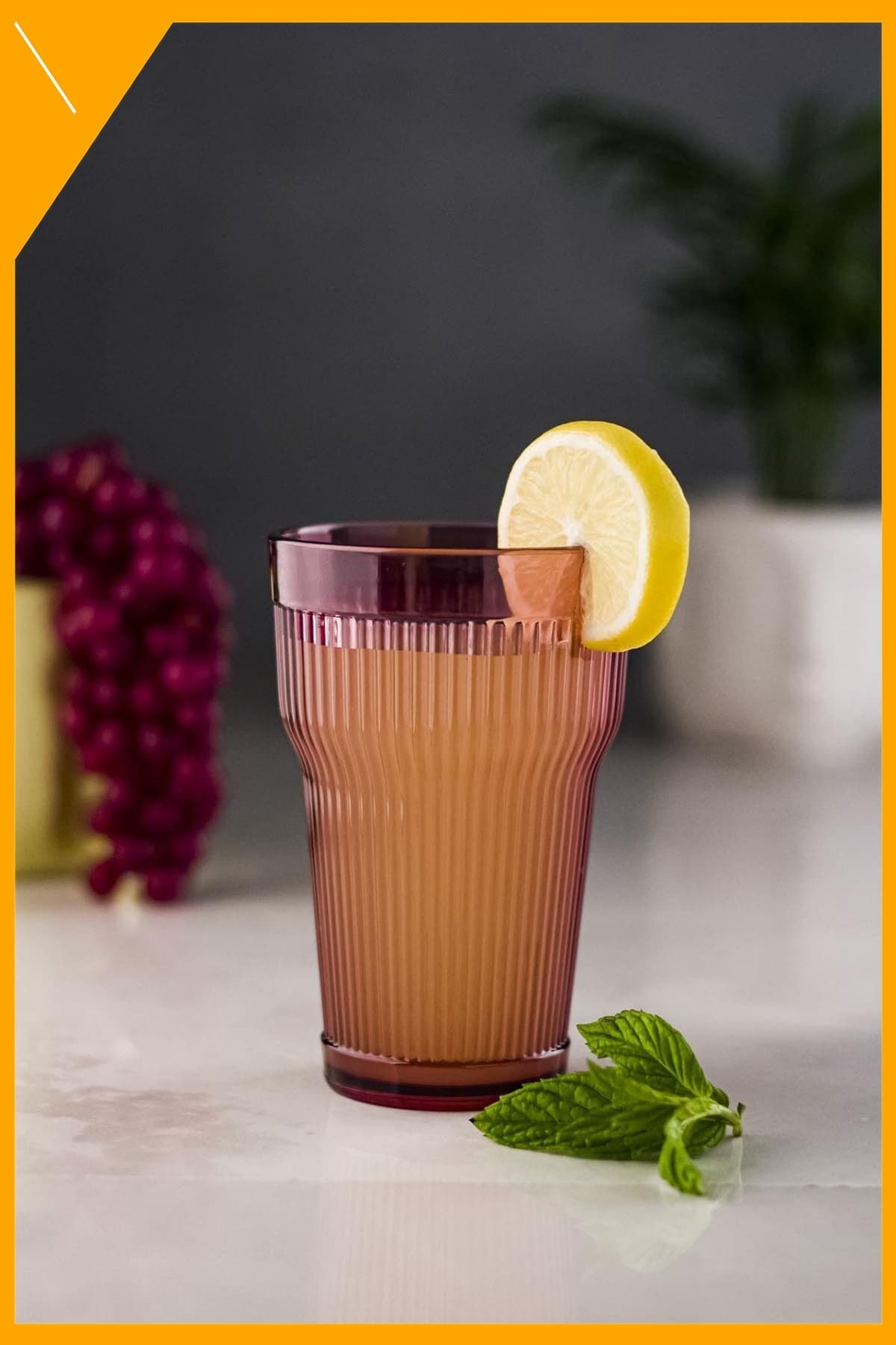 Kırılmaz Mürdüm Akrilik Su Bardağı 400ml, Şık Meşrubat Sunum Bardağı