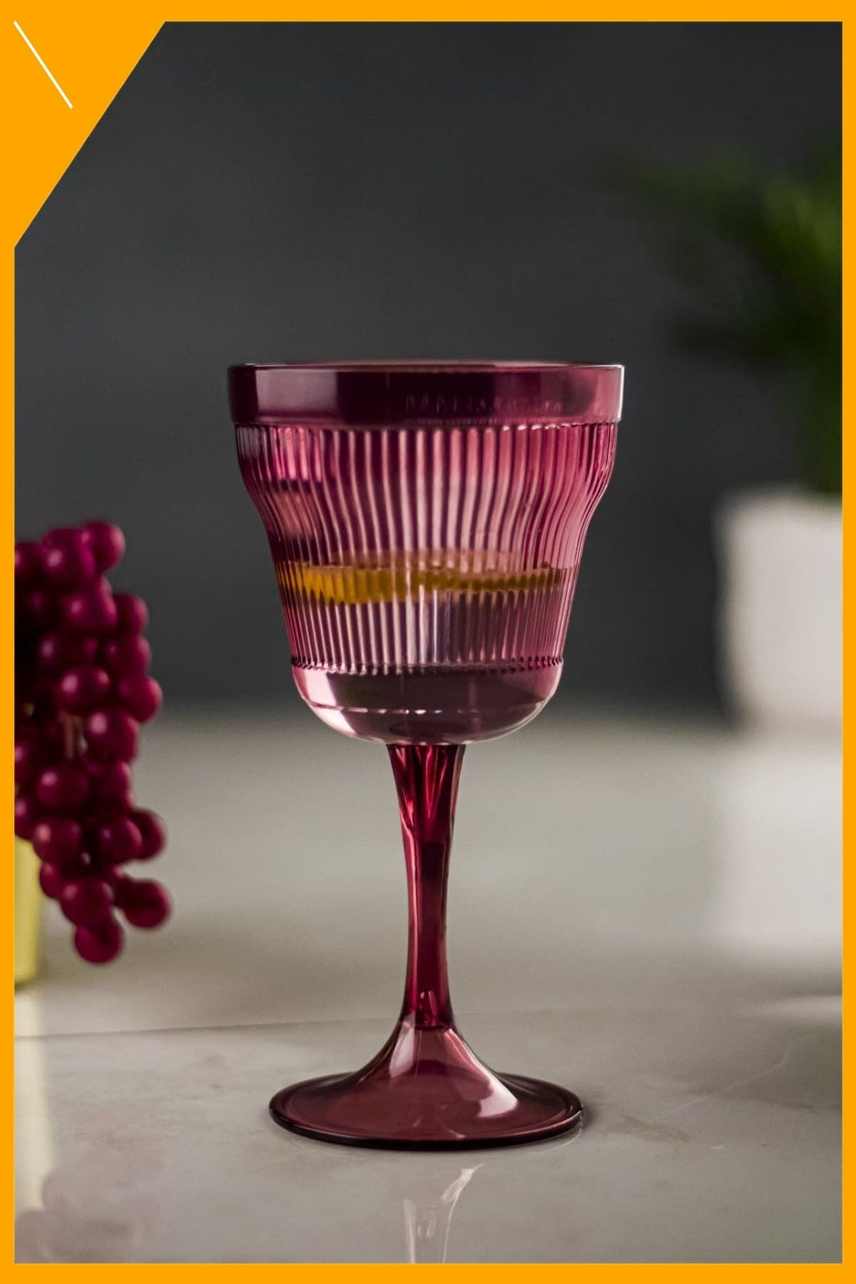 Mürdüm Akrilik Kadeh 300 ml - Kırılmaz Ayaklı Su & Meşrubat Bardağı