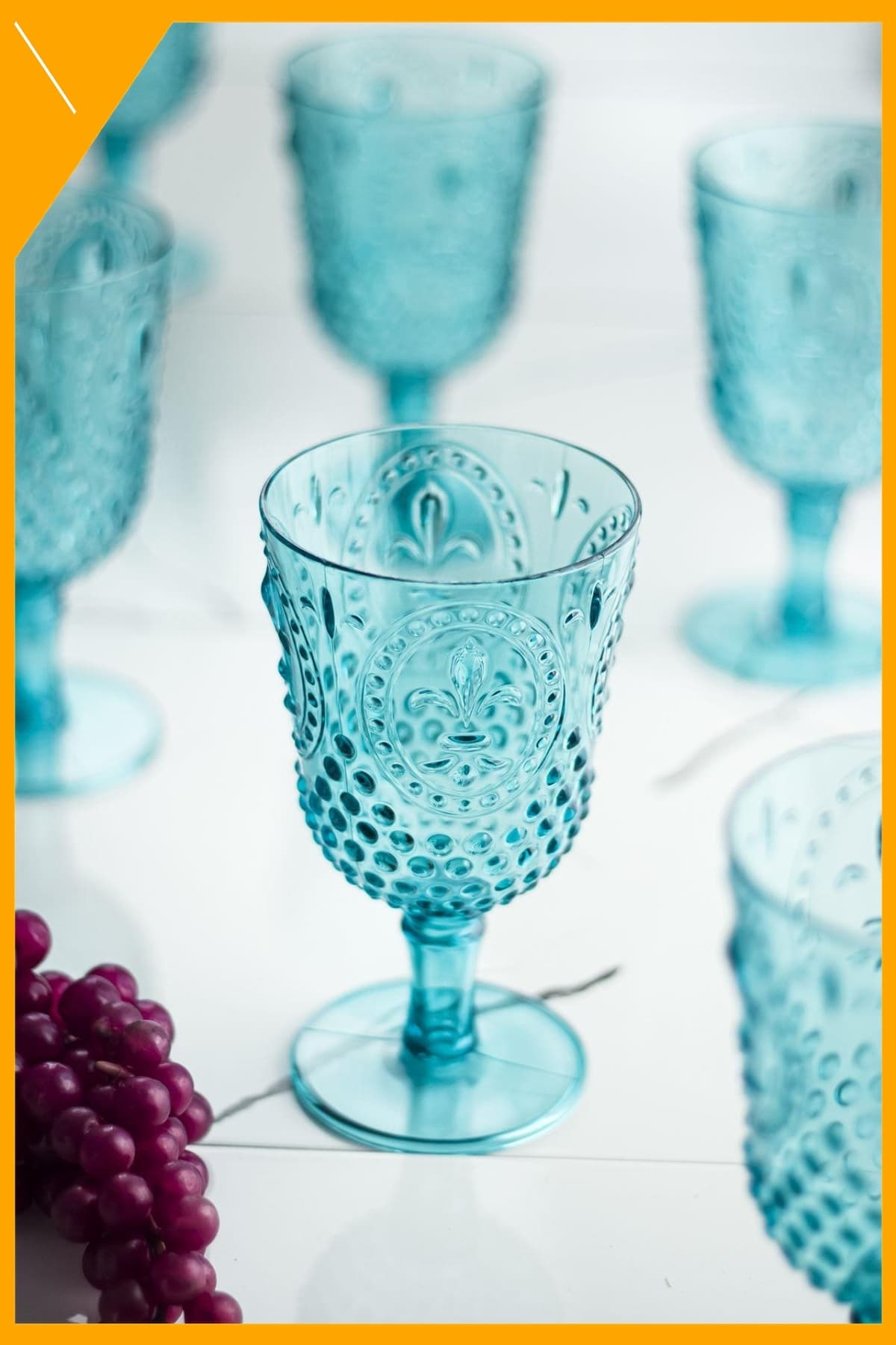 Aquamarin Renkli Kırılmaz Lüks Akrilik Kadeh 450 ml