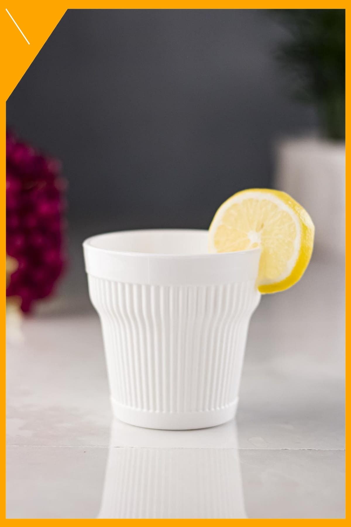 Barok Tasarım Beyaz Kırılmaz Akrilik Bardak 300 ml