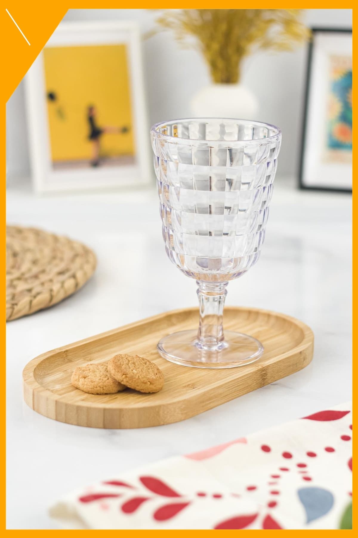 Allegra Şeffaf Kırılmaz Cam Görünümlü Akrilik Kadeh 450 ml