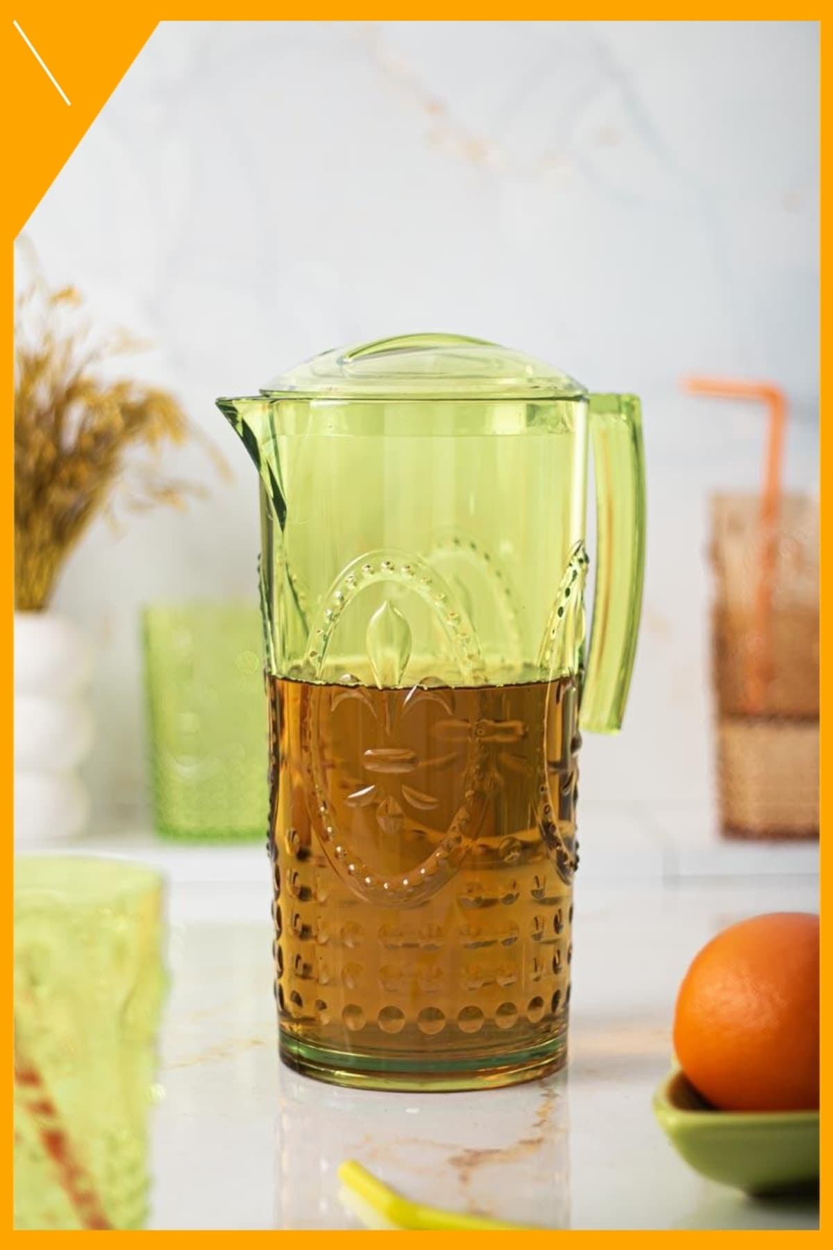 Magic 2.3 Lt Canlı Yeşil Akrilik Sürahi - Dayanıklı ve Bulaşık Makinesinde Yıkanabilir