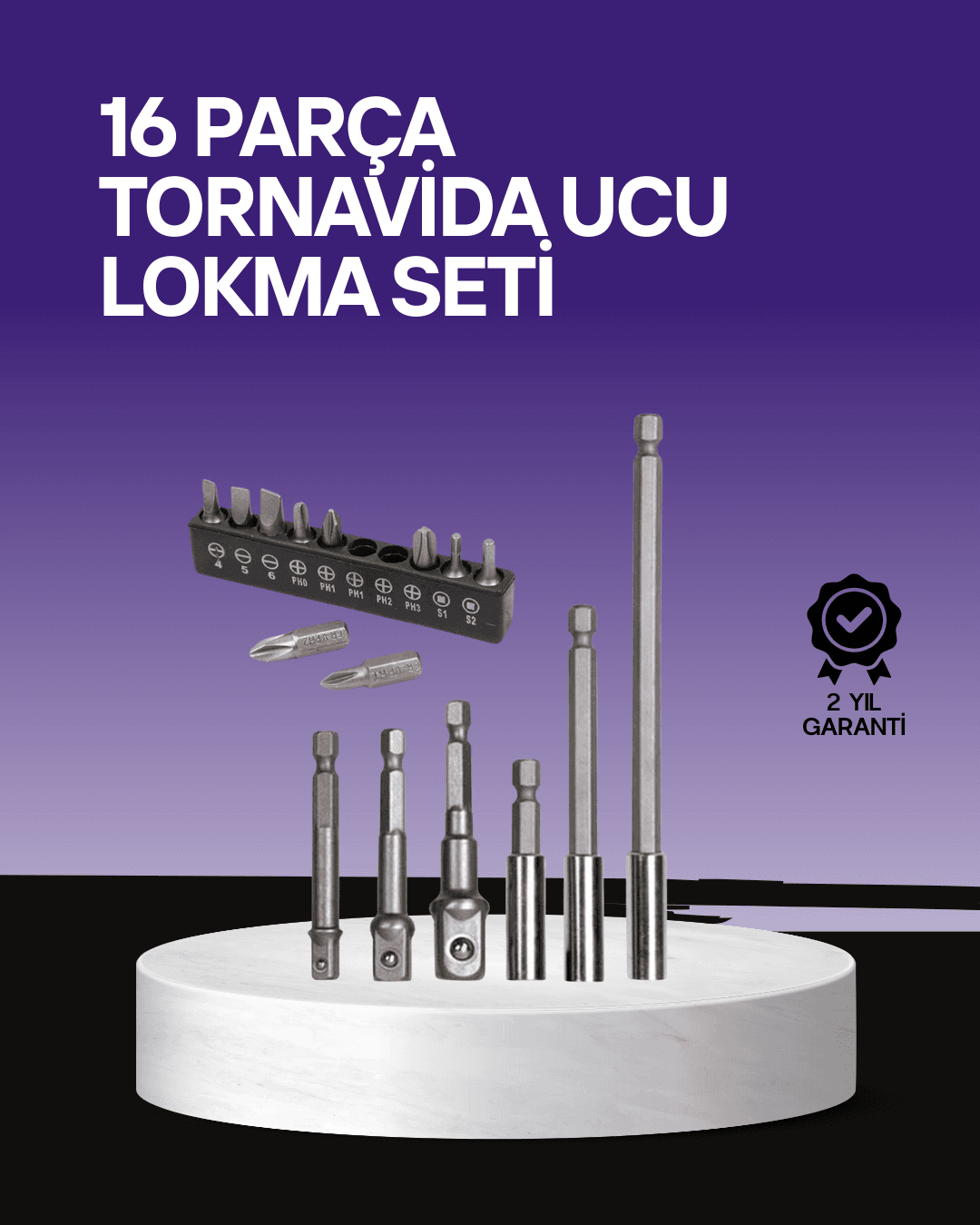 Çok Amaçlı 16lı Bits Uç Seti Dayanıklı Tornavida Adaptör